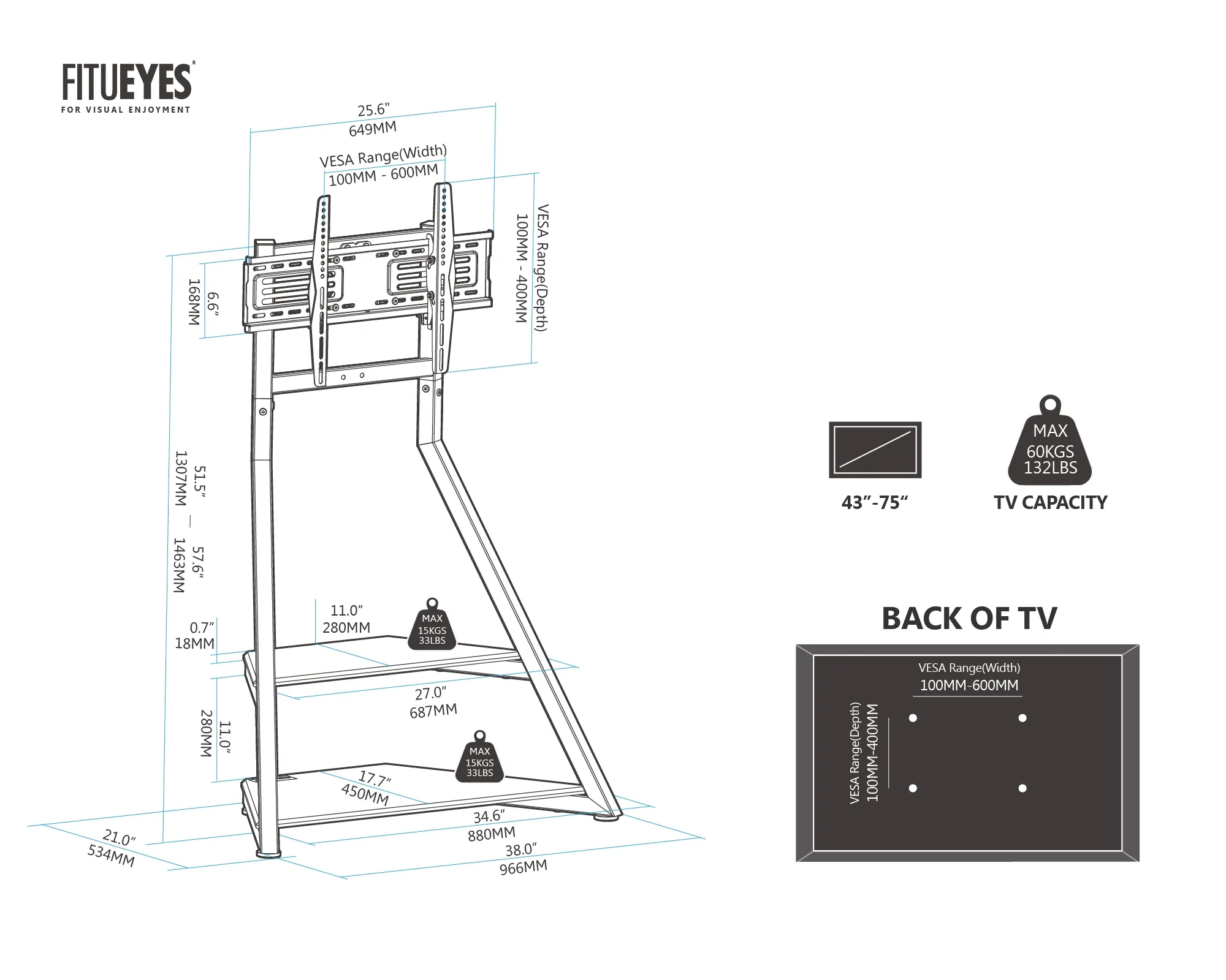 Eiffel FT75 TV Stand - Image 17