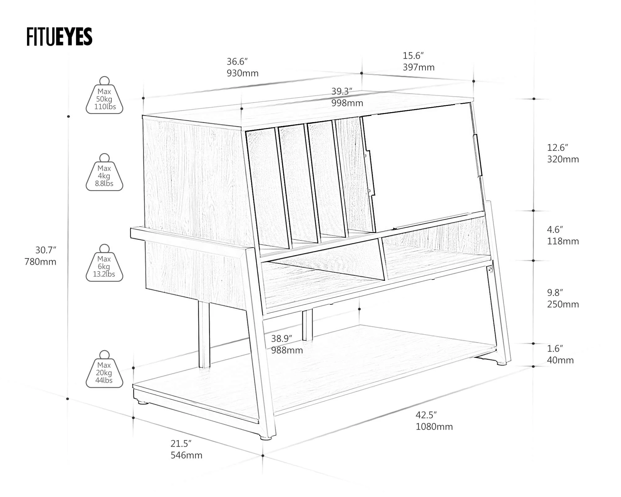 Eiffel RS10 Record Player Stand - Image 10