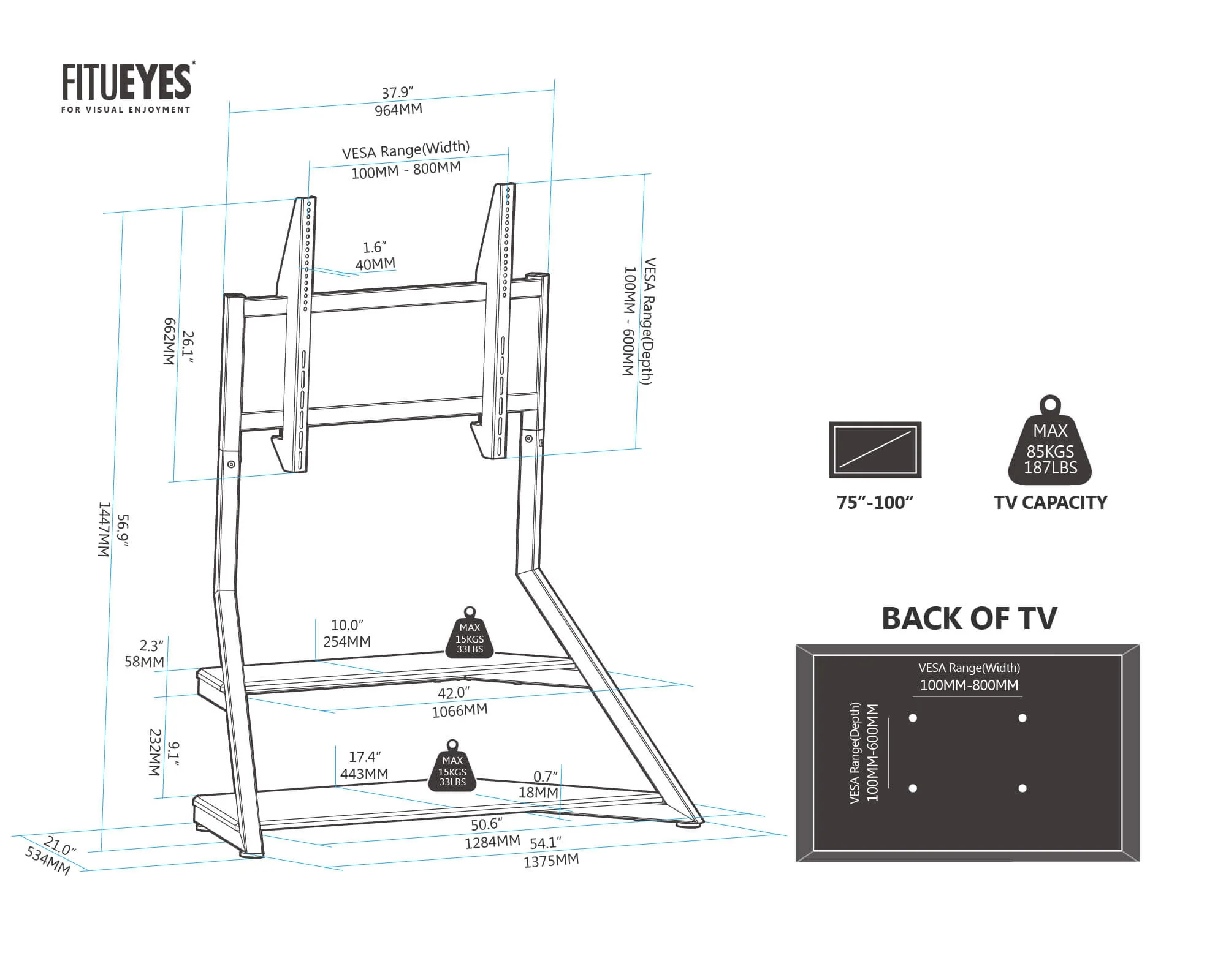 Eiffel Series Collection TV Stand - Image 67
