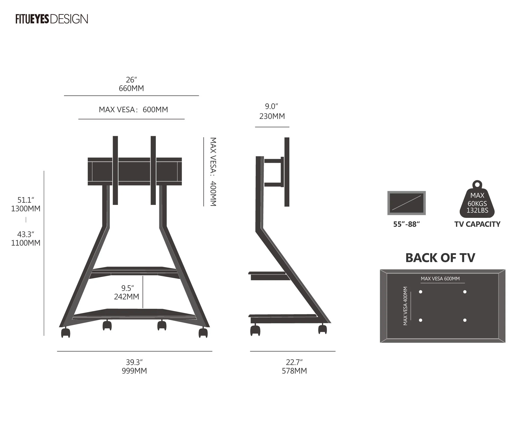 Eiffel V2 FT88 TV Stand - Image 17